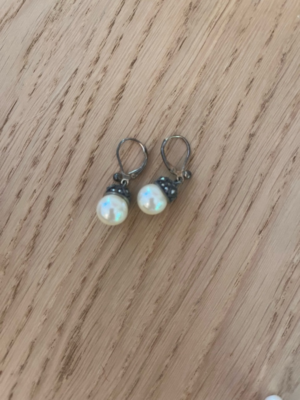 Sterling Silver Pearl Drop Earrings - White Pearl